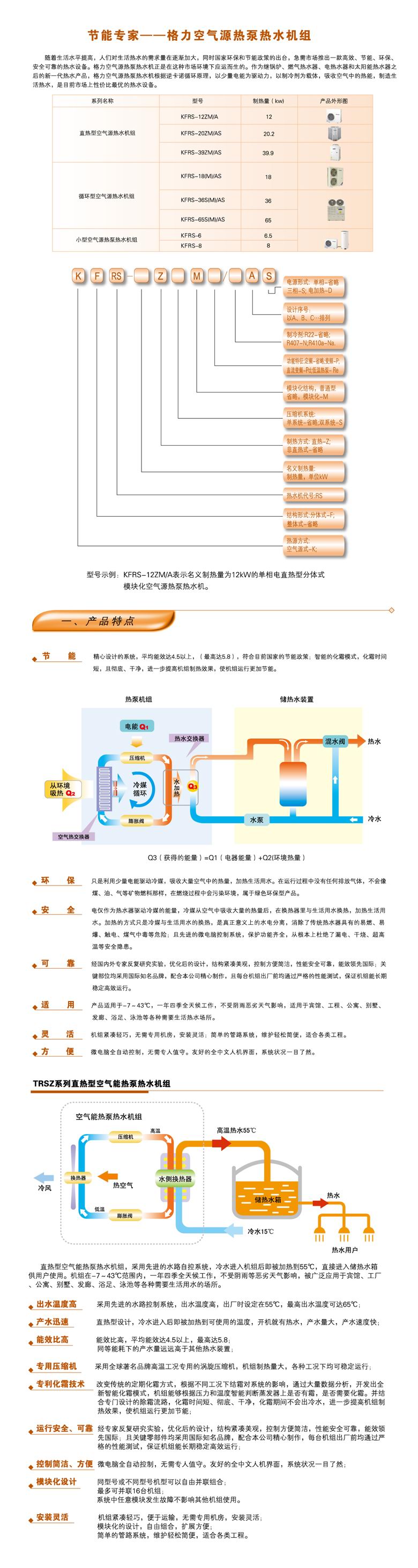 格力直熱型“空氣能”熱泵熱水機(jī)組